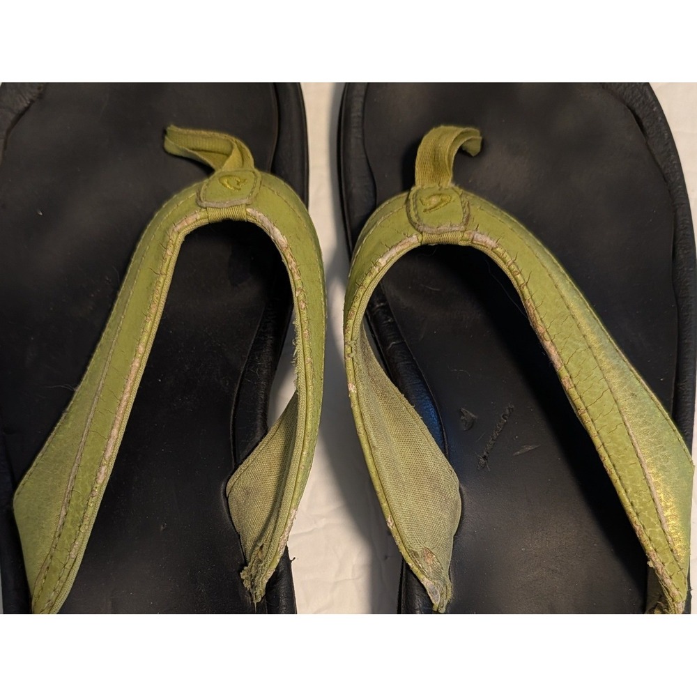 OluKai Ohana Flip Flop Sandal Lime Green Women's Size 7 - Picture 7 of 7